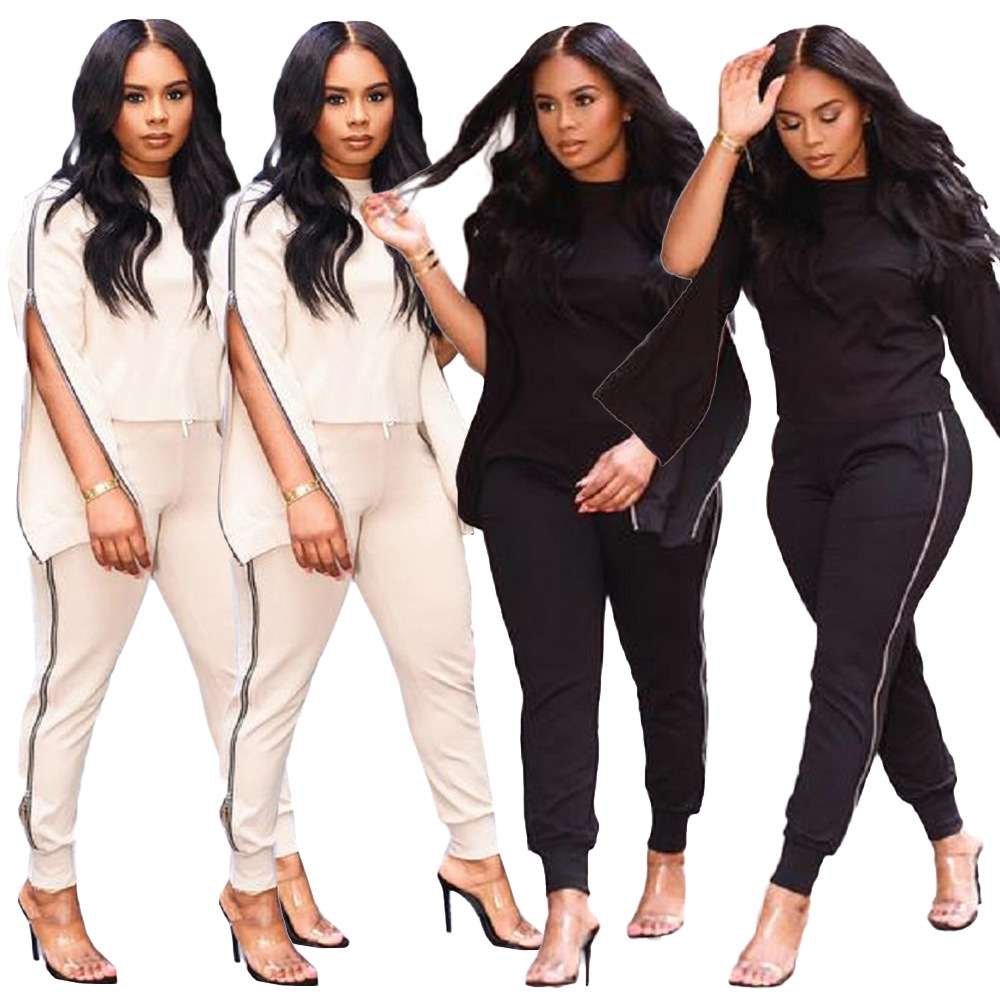 2021 New Pants Women's Fashion in Autumn and Winter Long Sleeve Zipper Sports Suit Two Piece Set Vugh, Black
2021 New Pants Women's Fashion in Autumn and Winter Long Sleeve Zipper Sports Suit Two Piece Set Vugh, Black