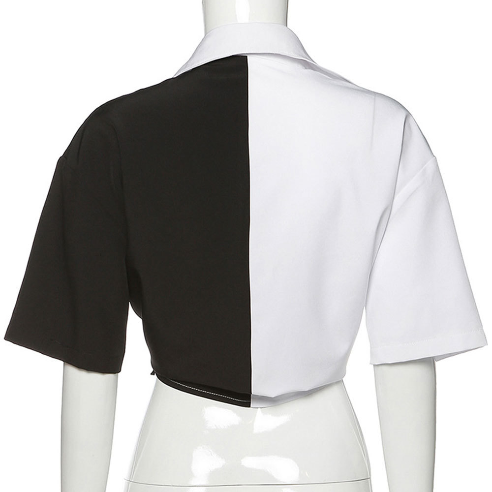 2021 New Fashion Panelled Color Summer Short Sleeve Cropped Tops Sexy Lapel Cardigan Gothic Shirt Blouse Streetwea H6we, White
2021 New Fashion Panelled Color Summer Short Sleeve Cropped Tops Sexy Lapel Cardigan Gothic Shirt Blouse Streetwea H6we, White