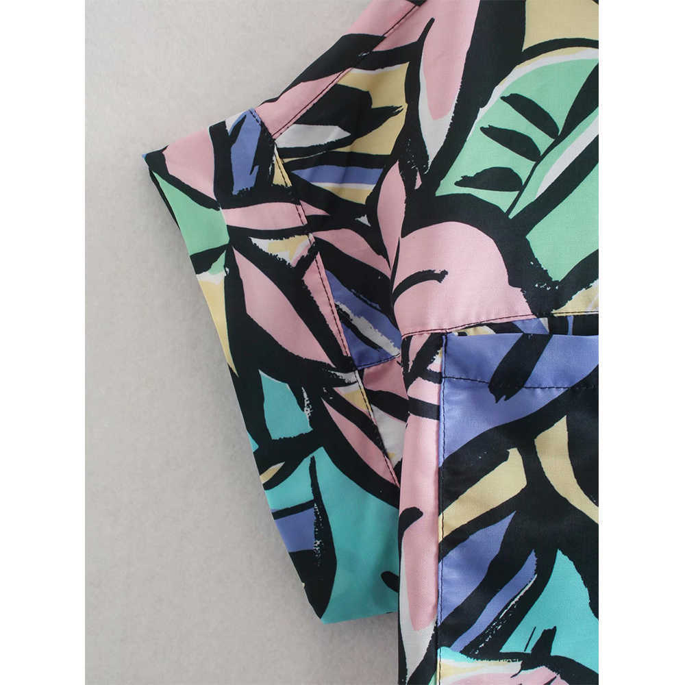 summer Women Cropped Shirt Short Sleeves T- shirt casual fashion Printed crop top Woman t-shirts 210709