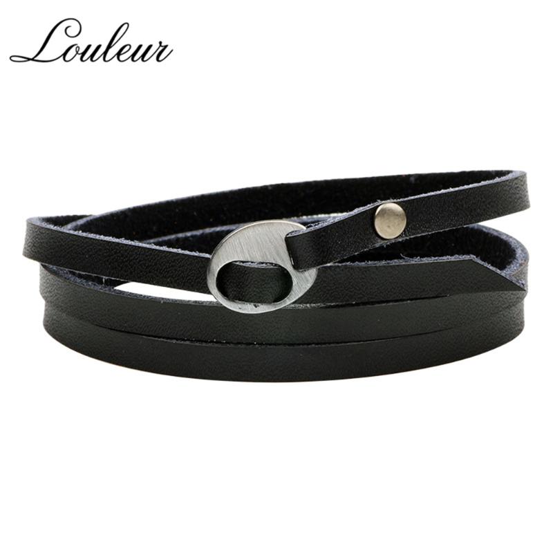 Link, Chain Louleur Punk Casual Black Leather Bracelets Multilayer Silver Gold Wrap Rope Bracelet Wristband For Men Women Vintage Jewelry
Link, Chain Louleur Punk Casual Black Leather Bracelets Multilayer Silver Gold Wrap Rope Bracelet Wristband For Men Women Vintage Jewelry