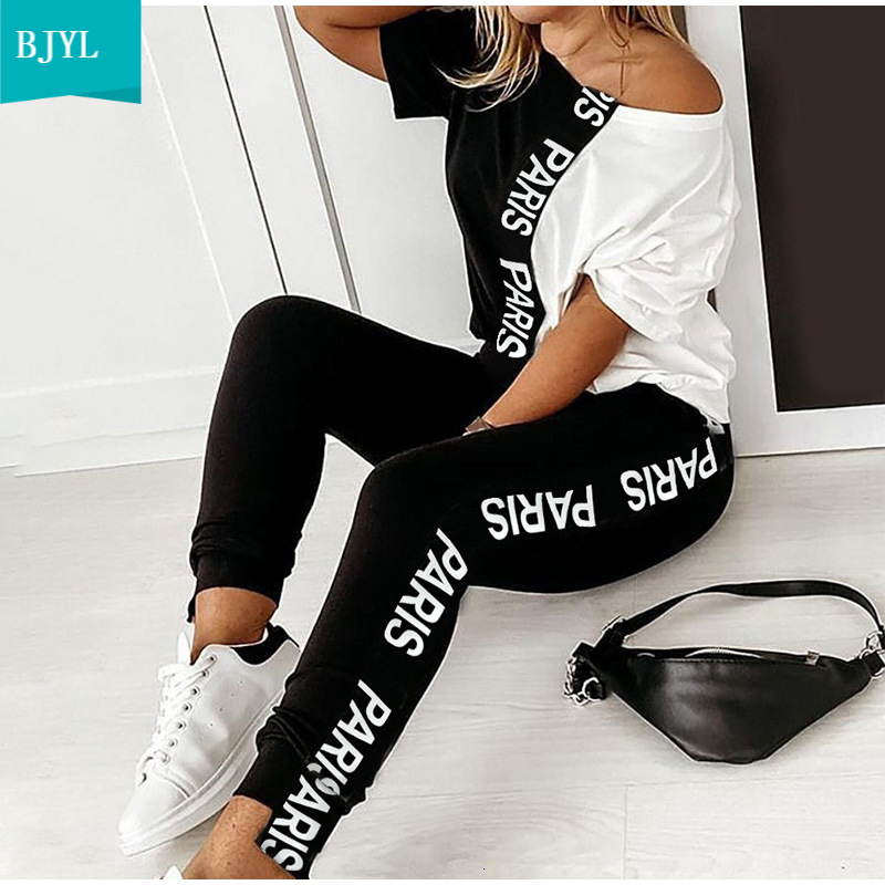 New Letter Print Off Shoulder Tracksuit Sets Women Short Sleeve Female Tops Long Suit 2021 Summer Sport Pant Suits Ladies 8s1r, Black
New Letter Print Off Shoulder Tracksuit Sets Women Short Sleeve Female Tops Long Suit 2021 Summer Sport Pant Suits Ladies 8s1r, Black