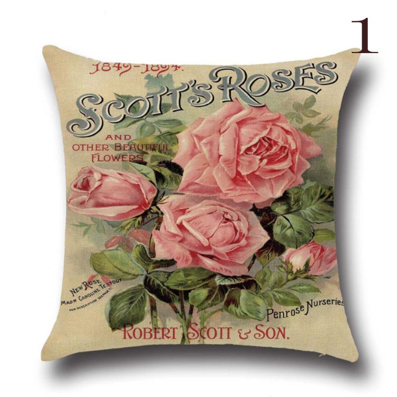 45*45cm Rose Flowers Cushion Cover Nordic Style Home Wedding Decoration Throw Pillow For Sofa Bed Car Pillow Case