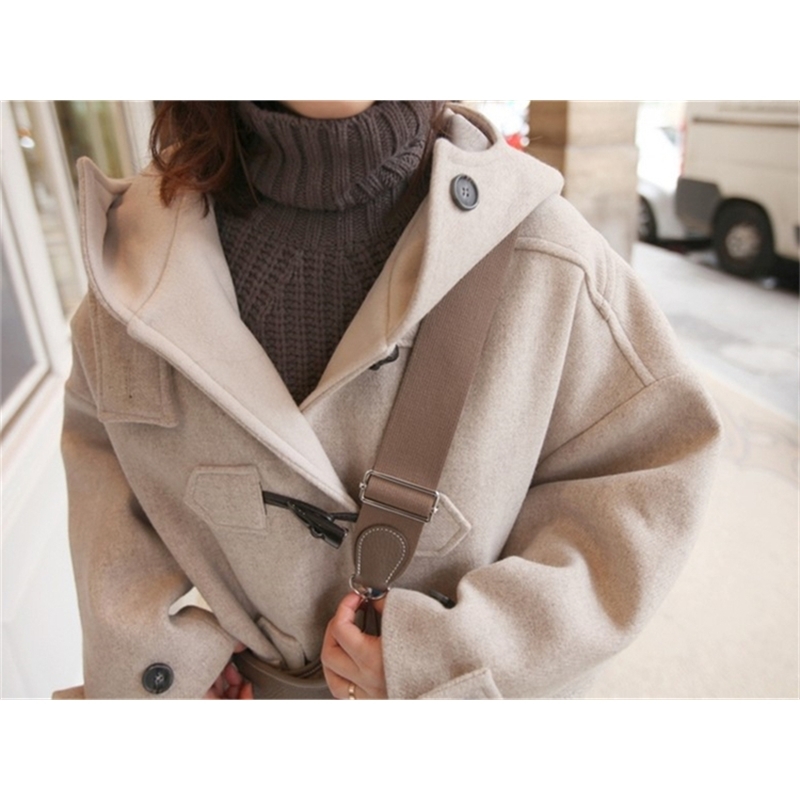 Colorfaith Women's Autumn Winter Hooded Jackets, Warm Preppy Style Long Coat, Elegant Casual Outwear, Wool Blend Jk683 T200828 B3