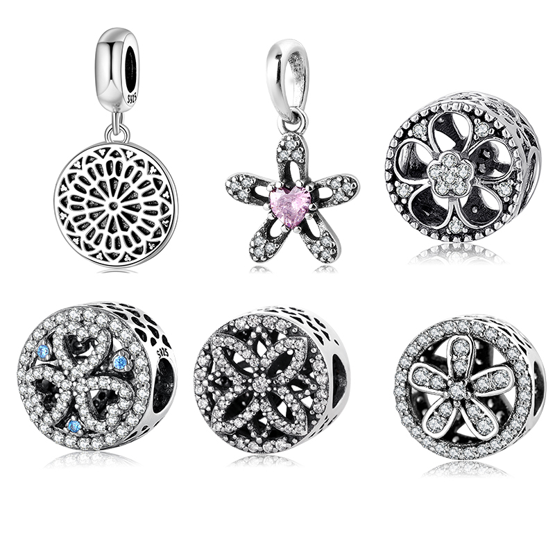 Real 925 Sterling Silver Hollow Out Sparking CZ Flower Charm Beads Fit Original European Charm Bracelet Jewelry Making Q0531
Real 925 Sterling Silver Hollow Out Sparking CZ Flower Charm Beads Fit Original European Charm Bracelet Jewelry Making Q0531