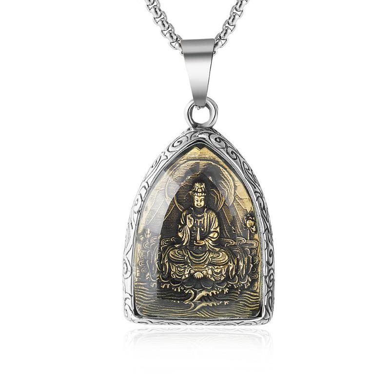Pendant Necklaces Buddhist Tathagata Avalokitesvara Necklace Men Women Punk Evil Transit Stainless Steel Jewelry
Pendant Necklaces Buddhist Tathagata Avalokitesvara Necklace Men Women Punk Evil Transit Stainless Steel Jewelry