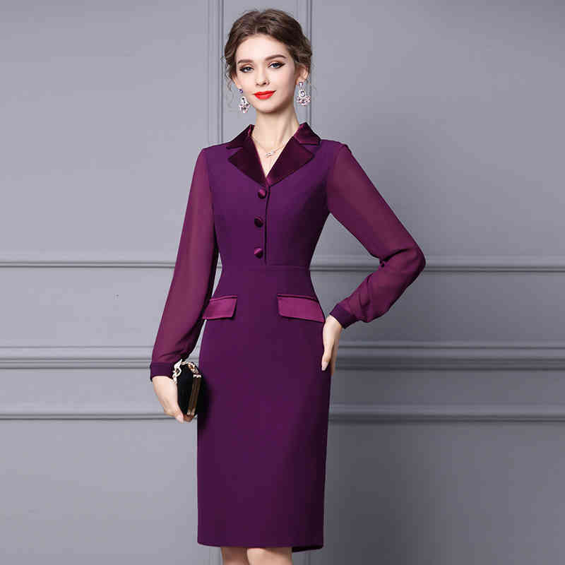 Casual Dresses Zhili annual meeting dress light mature temperament dark purple long sleeve waist closing thin skirt spring OZ5Z
Casual Dresses Zhili annual meeting dress light mature temperament dark purple long sleeve waist closing thin skirt spring OZ5Z