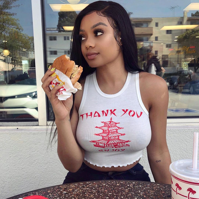 White Rib-Knit Crop Top Women Summer Sexy Sleeveless Tank Tops Letter Pattern Casual Vintage Tee Streetwear Camisole
White Rib-Knit Crop Top Women Summer Sexy Sleeveless Tank Tops Letter Pattern Casual Vintage Tee Streetwear Camisole