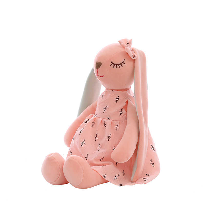 Cartoon Rabbit Doll Soft Long Ears Bunny Appease Toy Kids Cute Plush Stuffed Animal Sleeping Toys For Babies Q0727 S