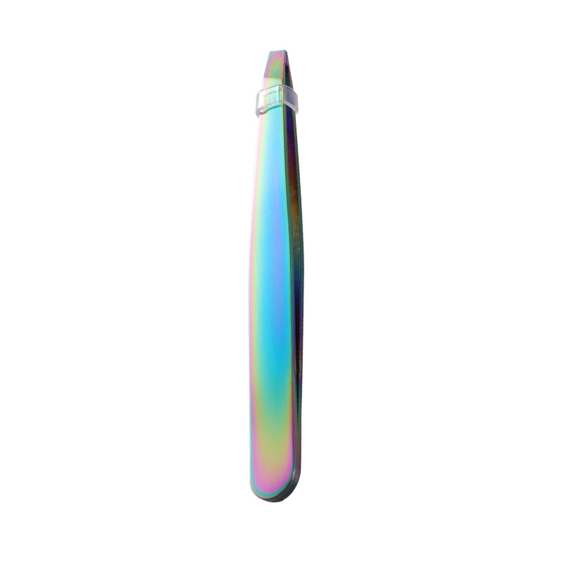 Eyelashes Tweezers Stain Steel Slanted Tip Face Hair Removal Curler Clip Brow Trimmer Makeup Tools Accessories Rose Gold