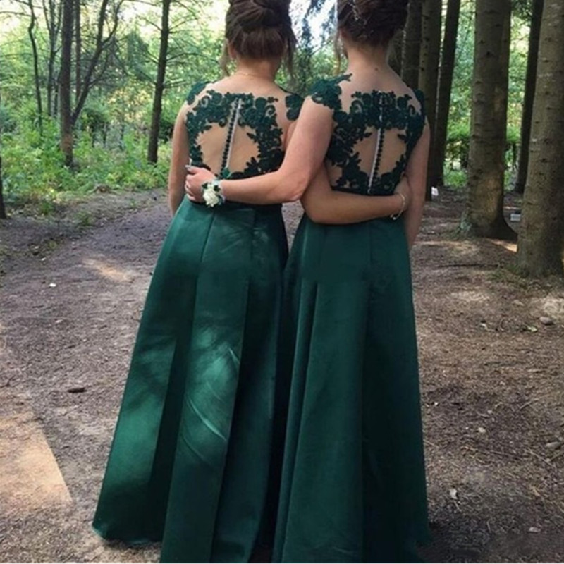 Green Bridesmaid Dresses 2021 with Ruffles A-Line Wedding Gust Dress Junior Maid of Honor Gowns Prom Party