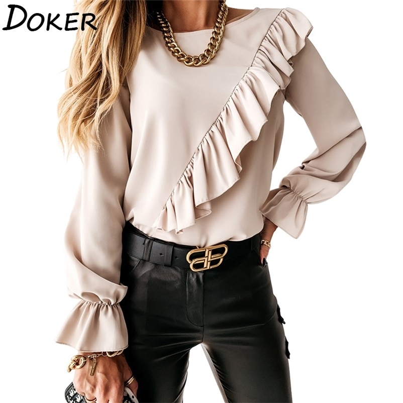 Ruffle Patchwork Blouse Women Clothes Casual Fashion O Neck Flare Long Sleeve Plus Size Tops Elegant Office White Shirts Femme 210604, Black
Ruffle Patchwork Blouse Women Clothes Casual Fashion O Neck Flare Long Sleeve Plus Size Tops Elegant Office White Shirts Femme 210604, Black