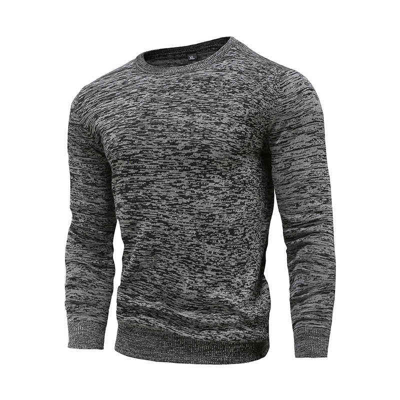 Cotton Pullover O-neck Men's Sweater Fashion Solid Color High Quality Winter Slim Sweaters Men Navy Knitwear 211221wtt