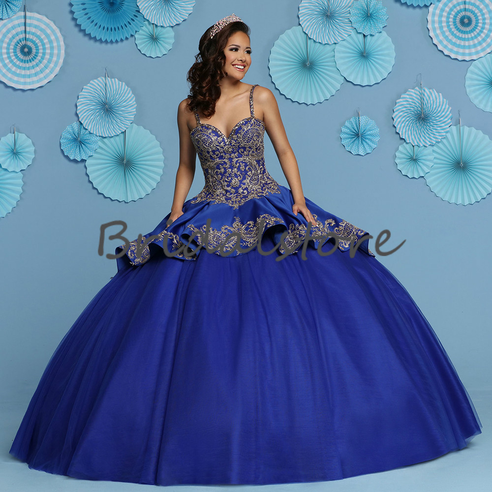 Sweet 15 Royal Blue Two Piece Quinceanera Dresses Mexican With Jacket Spaghetti Straps Sweetheart Fluffy Ball Gown Burgundy Prom Dress For Night Eveni
