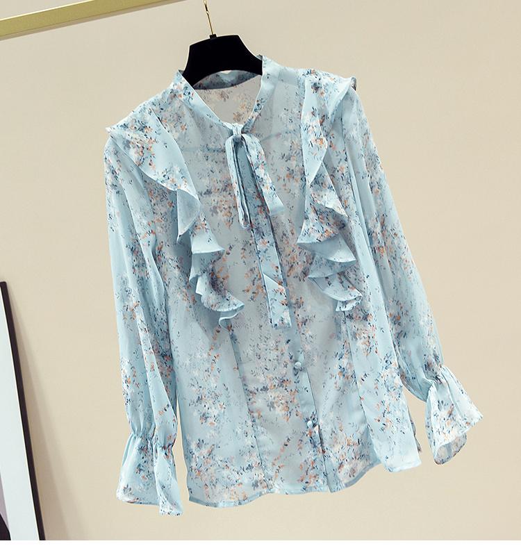 Women's Blouses & Shirts Ruffled Floral Chiffon Blouse For Women Long Sleeve Temperament Ladies Bow Collar All-Match Tops Blusas, White
Women's Blouses & Shirts Ruffled Floral Chiffon Blouse For Women Long Sleeve Temperament Ladies Bow Collar All-Match Tops Blusas, White