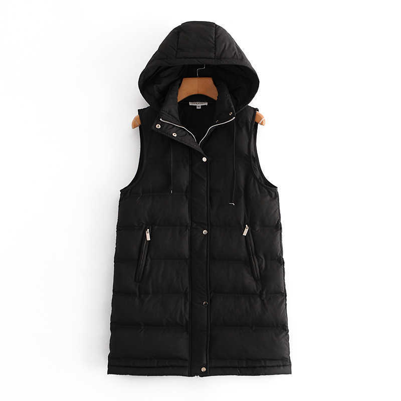 Women Vest Jacket Spring Autumn fashion hooded chic warm jacket vest youth elegant street jackets 210819