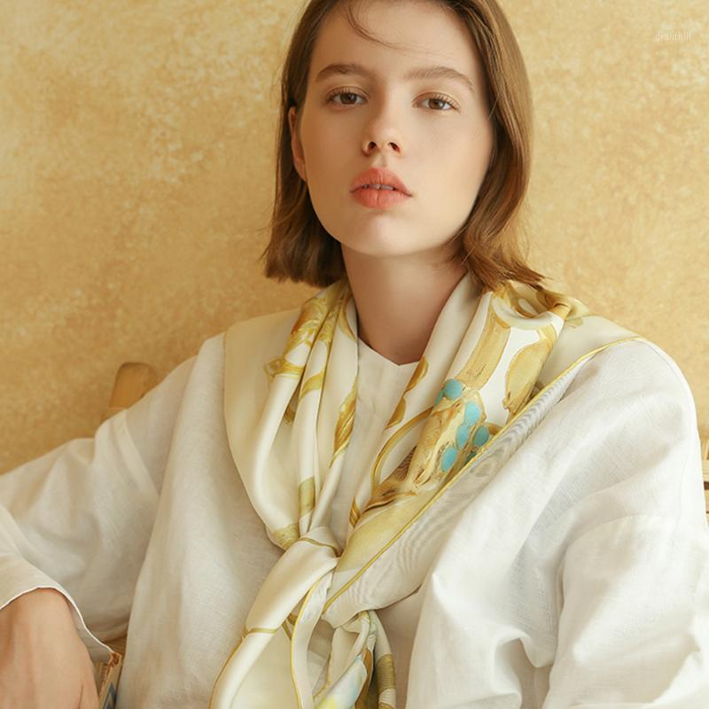 88*88cm Ladies Fashion Silk Scarf Twill Large Square Mulberry Sunscreen Shawl Gift Scarves, Blue;gray
88*88cm Ladies Fashion Silk Scarf Twill Large Square Mulberry Sunscreen Shawl Gift Scarves, Blue;gray