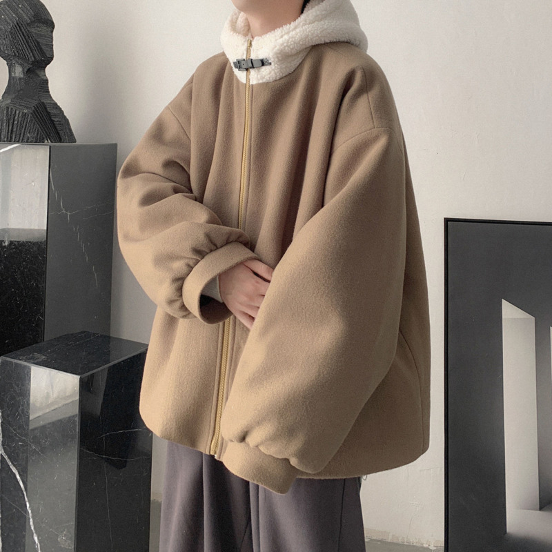 2021 New Winter Thick Lamb Fur Jacket Men's Warm Fashion Retro Hooded Men Loose Korean Short Coat Mens Woolen Jackets Clothes Crc5, Camel
2021 New Winter Thick Lamb Fur Jacket Men's Warm Fashion Retro Hooded Men Loose Korean Short Coat Mens Woolen Jackets Clothes Crc5, Camel