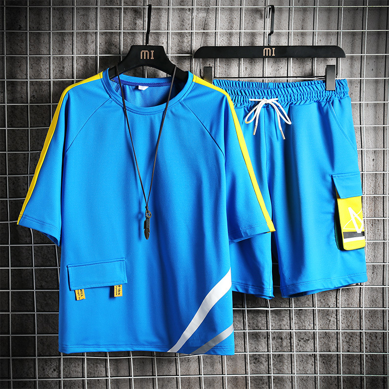 2021 New Casual Men Summer Sports Loose-fitting Two-pieces Short-sleeved T-shirt+shorts Suit Male High Quality Tracksuit H01y, Black
2021 New Casual Men Summer Sports Loose-fitting Two-pieces Short-sleeved T-shirt+shorts Suit Male High Quality Tracksuit H01y, Black