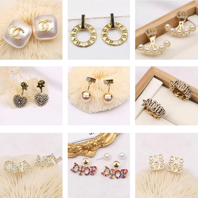 #350-#374 20color 18K Gold Plated Copper Jewelry Letters Earrings Brand Desinger Alloy Dangle Long Stud Women Rhinestone Pearl Earring Wedding Party Accessories
#350-#374 20color 18K Gold Plated Copper Jewelry Letters Earrings Brand Desinger Alloy Dangle Long Stud Women Rhinestone Pearl Earring Wedding Party Accessories
