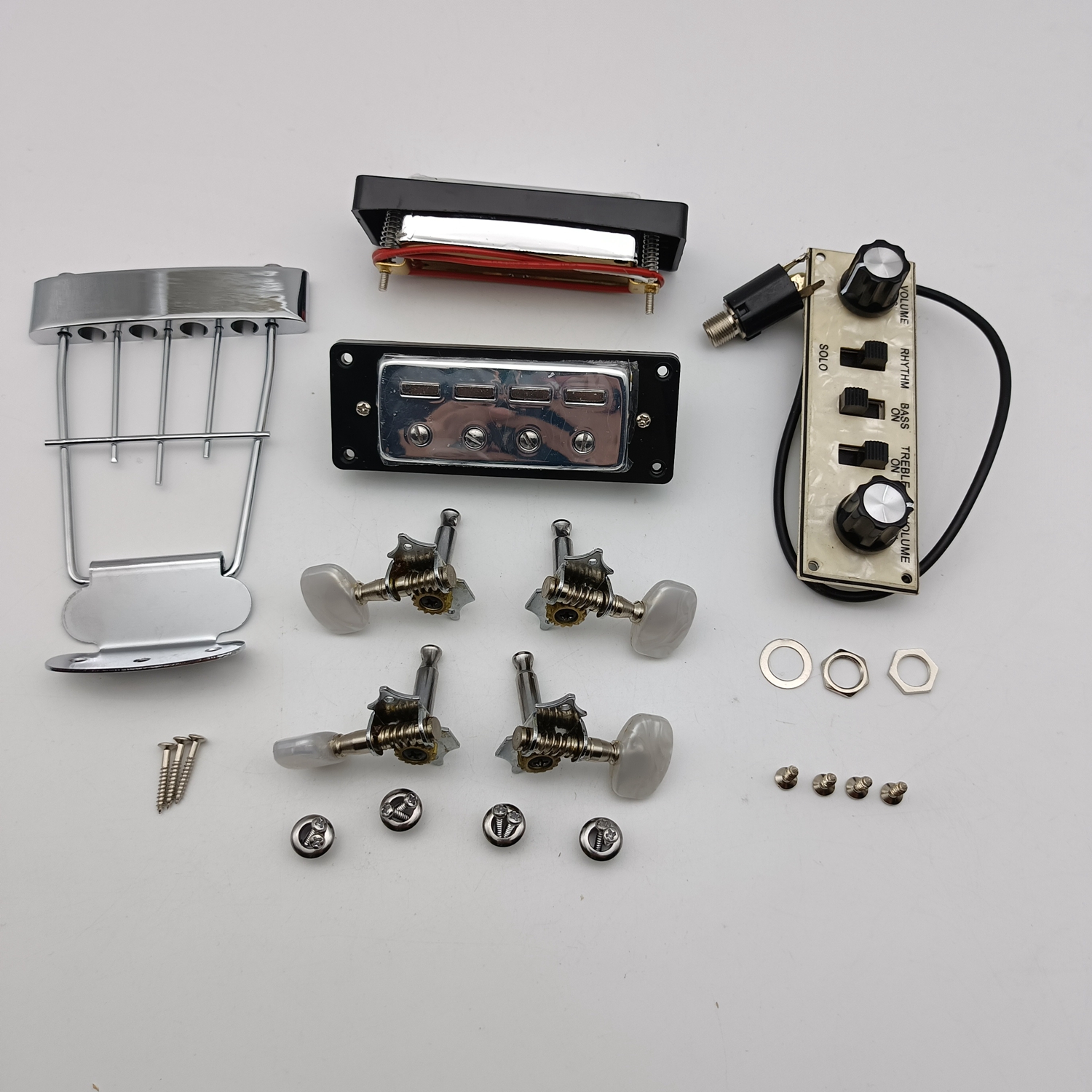4 String Hofner Electric Bass Kits Tuners + Pickups - Trapeze Tailpiece & Control Panel от DHgate WW