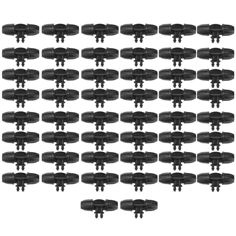 50 Pcs Four-Way Water Hose Connection Garden Irrigation Fitting for 8/12 Hose Water Connection MULTI-WAY PACKAGING