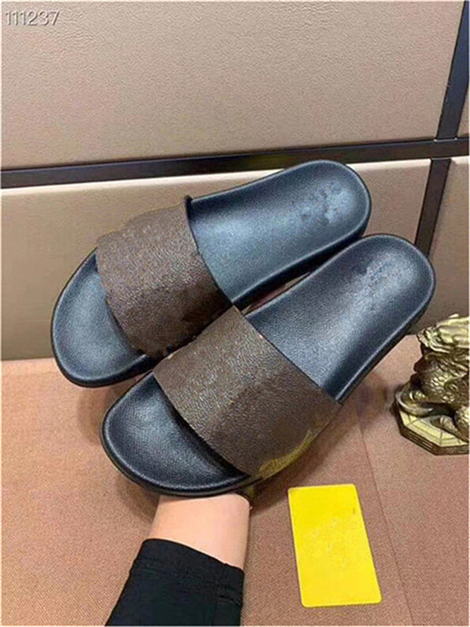 T102a Latest high quality leather men and women sandals slippers fashion casual, Black