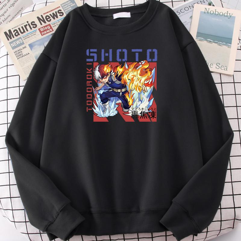 Men's Hoodies & Sweatshirts Mens Anime My Hero Academia Todoroki So Printing Male O-Neck Loose Oversize Fleece Warm Females Sweater, Black
Men's Hoodies & Sweatshirts Mens Anime My Hero Academia Todoroki So Printing Male O-Neck Loose Oversize Fleece Warm Females Sweater, Black