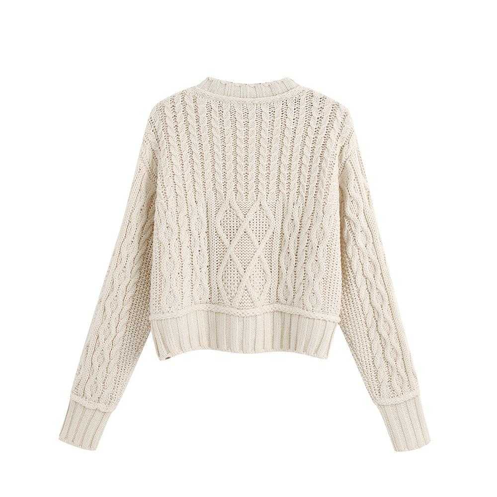 HSA Women Winter Sweater And Pullovers O Neck White Knit Tops Twisted Knit Jumpers Sweater Pullover Sueteres De Mujer 210716