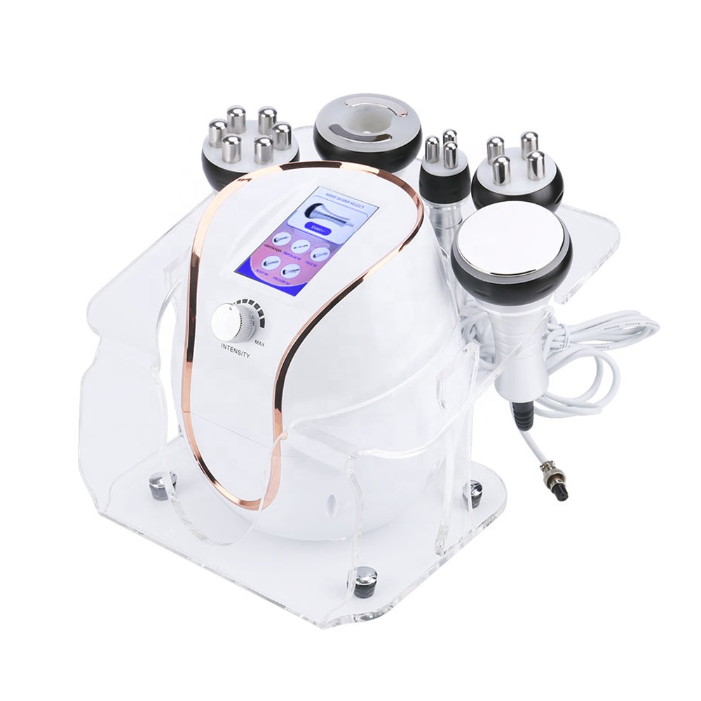 Portable 5 In1 RF 40K ultrasonic face lifting machine body slimming cavitation radio frequency shaping slim Device