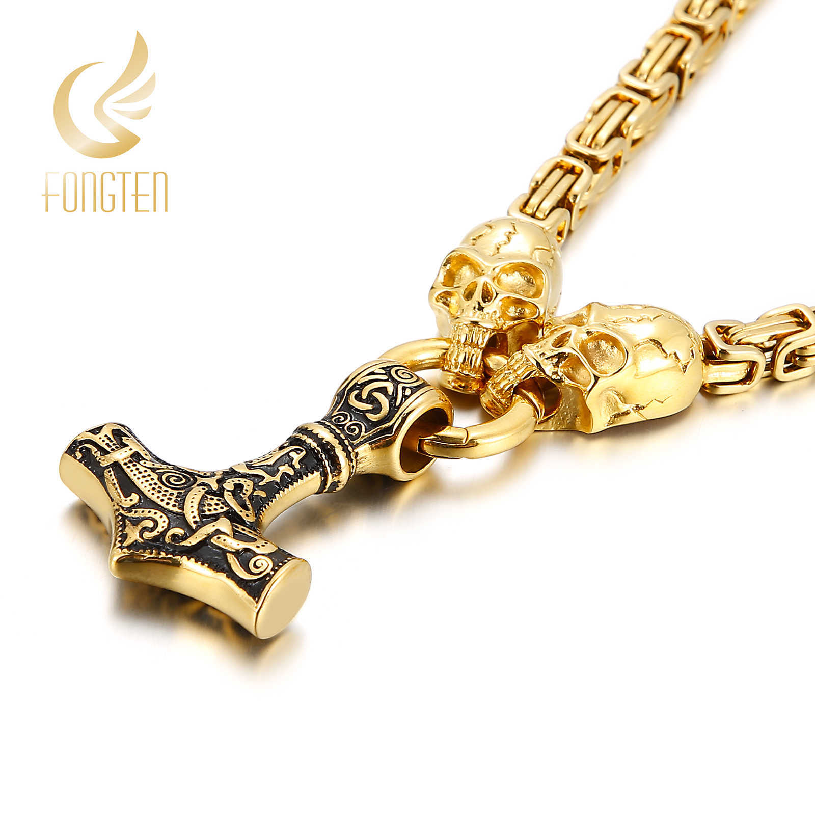Fongten Viking Skull Box Link Chain Men Pendant Necklace Amulet Scandinavian Rune StainlSteel Punk Accessories X0707
Fongten Viking Skull Box Link Chain Men Pendant Necklace Amulet Scandinavian Rune StainlSteel Punk Accessories X0707