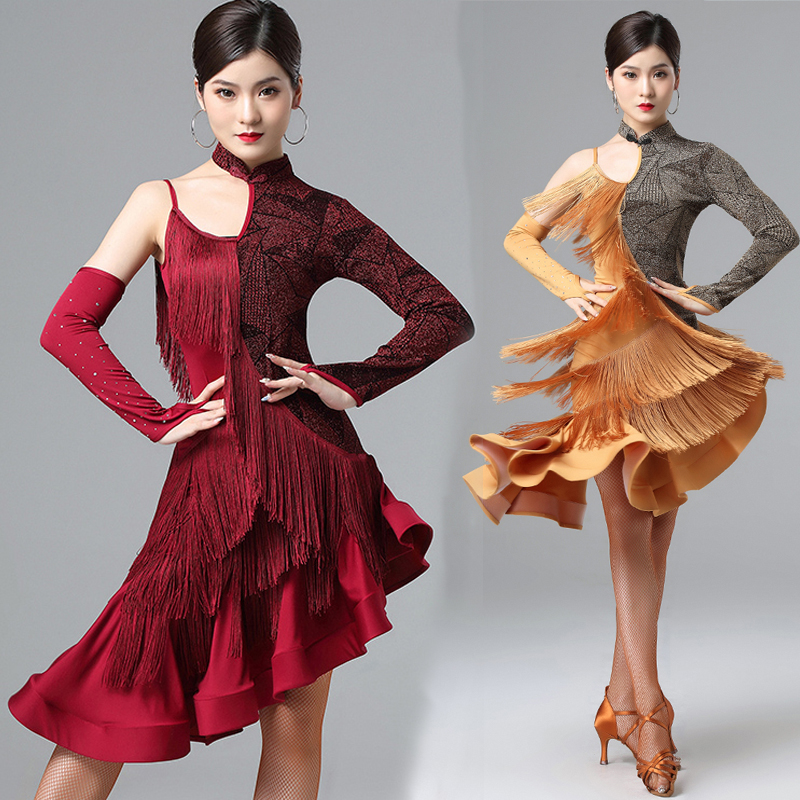 Sexy One Sleeve Latin Dance Dress Women Fringe Dress Dance Clothes Competition Costume Party Wear Rumba Dress Latin Dresses 1343, Red
Sexy One Sleeve Latin Dance Dress Women Fringe Dress Dance Clothes Competition Costume Party Wear Rumba Dress Latin Dresses 1343, Red