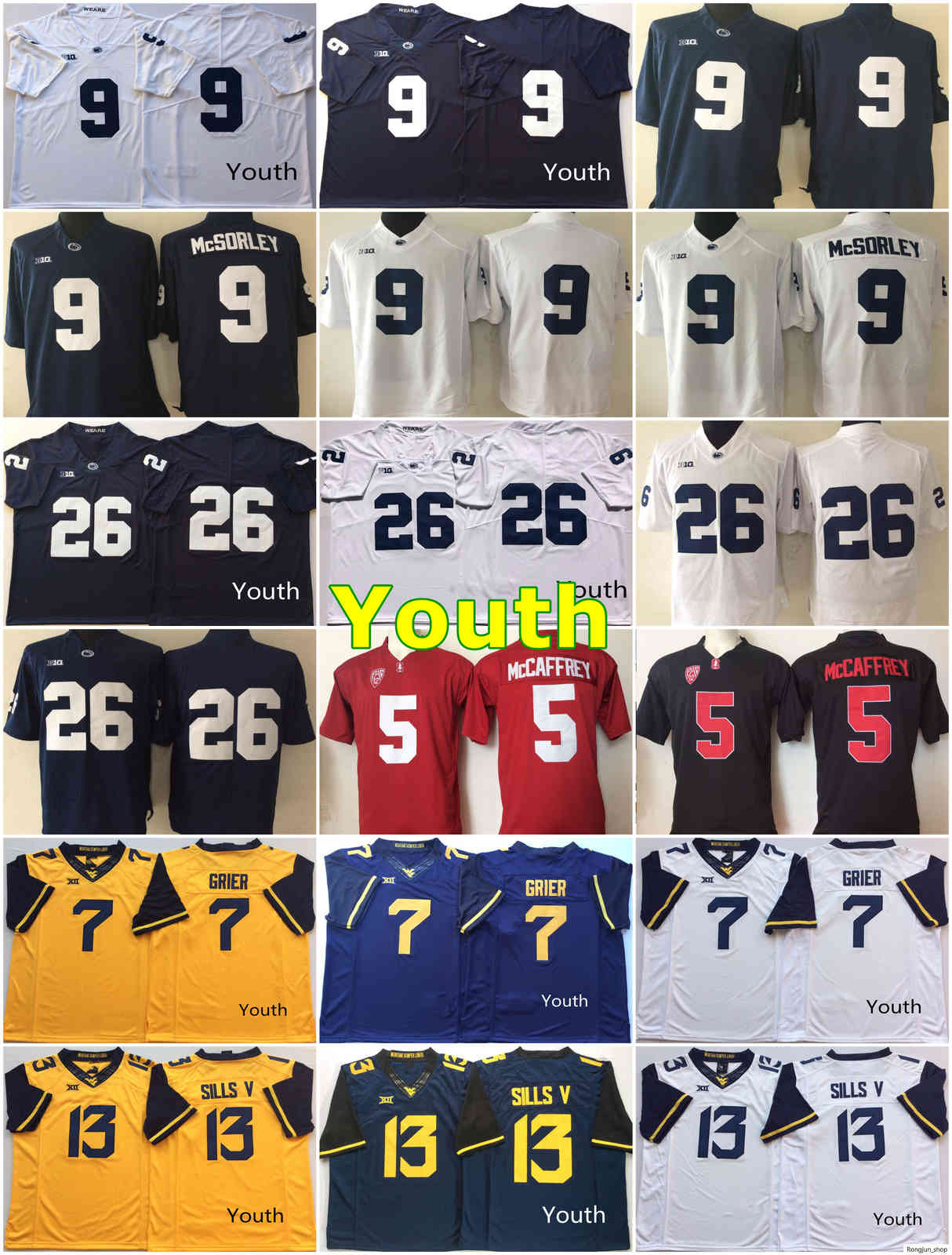 NCAA Football Jerseys Youth Penn State Nittany Lions Jersey 9 Trace McSorley West Virginia Mountaineers 13 David Sills V 7 Will, As photo
NCAA Football Jerseys Youth Penn State Nittany Lions Jersey 9 Trace McSorley West Virginia Mountaineers 13 David Sills V 7 Will, As photo