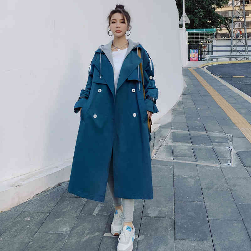 Women' Trench Coats female blue fashion brand trench coat double breasted with hood removable spring outerwear lady duster 1SMB, 1# shoe box
Women' Trench Coats female blue fashion brand trench coat double breasted with hood removable spring outerwear lady duster 1SMB, 1# shoe box