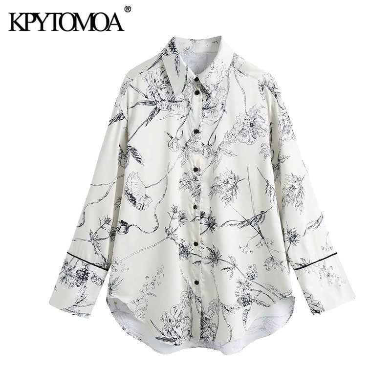 KPYTOMOA Women Fashion Floral Print Loose Asymmetric Blouses Vintage Long Sleeve Button-up Female Shirts Blusas Chic Tops 210721, As picture
KPYTOMOA Women Fashion Floral Print Loose Asymmetric Blouses Vintage Long Sleeve Button-up Female Shirts Blusas Chic Tops 210721, As picture