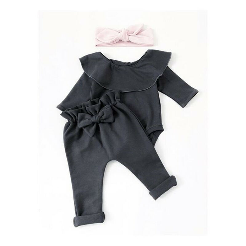 2Pcs Toddler Kids Baby Girl Ruffle Bodysuit Romper Top Solid Bowknot Pants Trousers Autumn Cotton Long Sleeve Outfit Clothes Set, Black
2Pcs Toddler Kids Baby Girl Ruffle Bodysuit Romper Top Solid Bowknot Pants Trousers Autumn Cotton Long Sleeve Outfit Clothes Set, Black