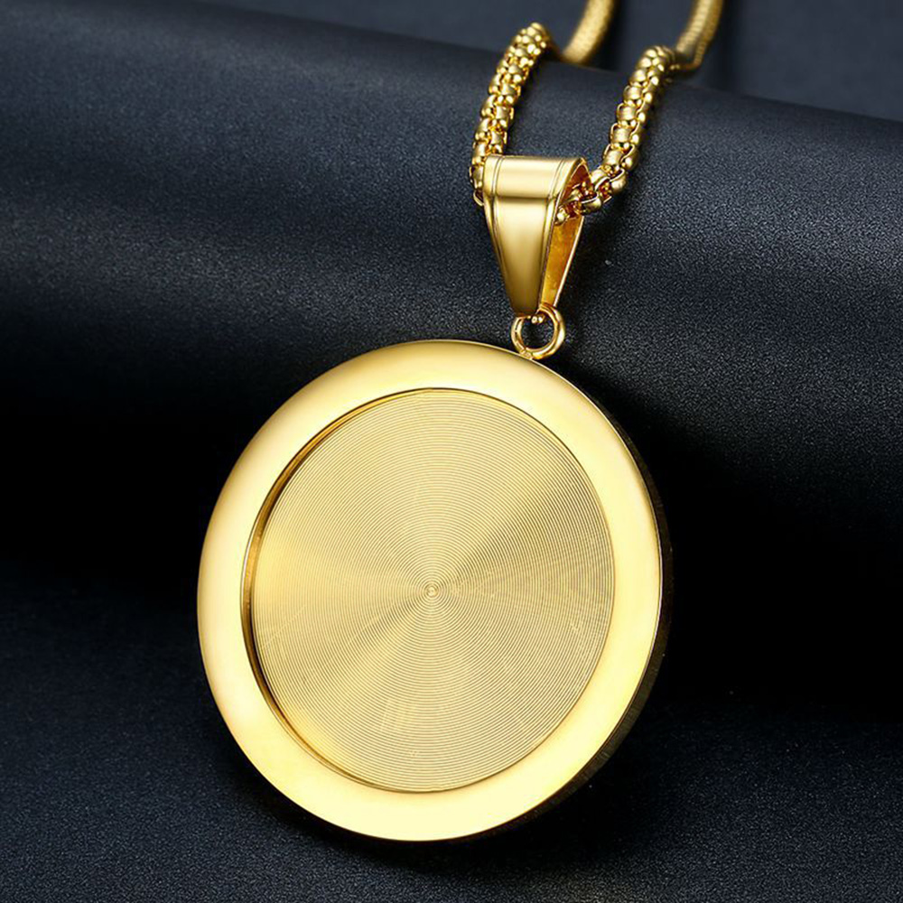 Mens Stainless Steel Angel Pendant Necklace Hip Hop White Zircon Bling 18K Gold Plated Religious Jewelry