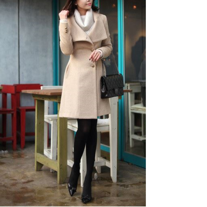 XUXI Women New Coat Ladies Autumn And Winter Manteau Femme Overcoat Cotton Mixing High Quality Coats FZ765 210218