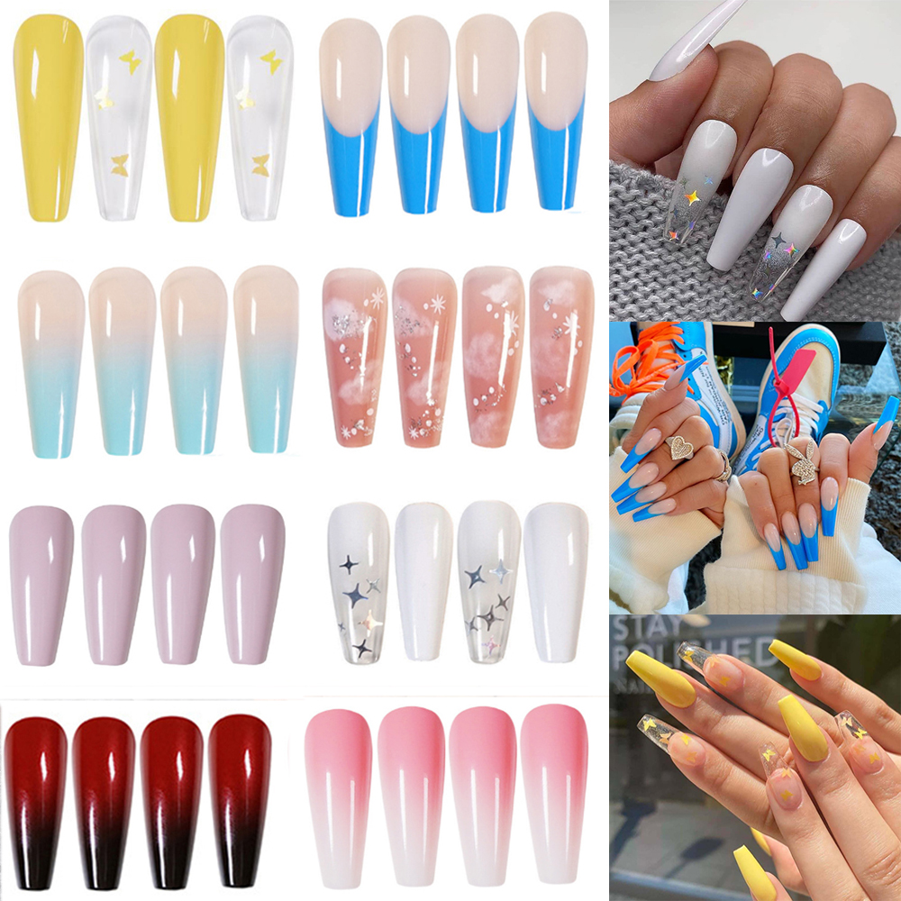 24pcs Professional Fake Nails Long Ballerina Half French Acrylic Nail Tips Press On Nails Full Cover Manicure Beauty Tools, T1
24pcs Professional Fake Nails Long Ballerina Half French Acrylic Nail Tips Press On Nails Full Cover Manicure Beauty Tools, T1