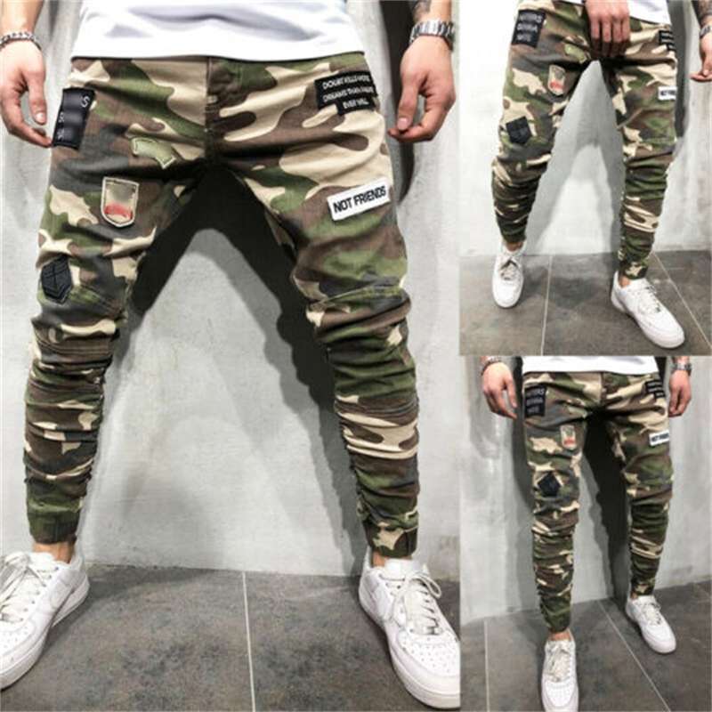 Mens Camouflage Patchwork New Style Long Pants Slim Fit Trousers Gym Run Jogger Sport Sweatpants, Black
Mens Camouflage Patchwork New Style Long Pants Slim Fit Trousers Gym Run Jogger Sport Sweatpants, Black