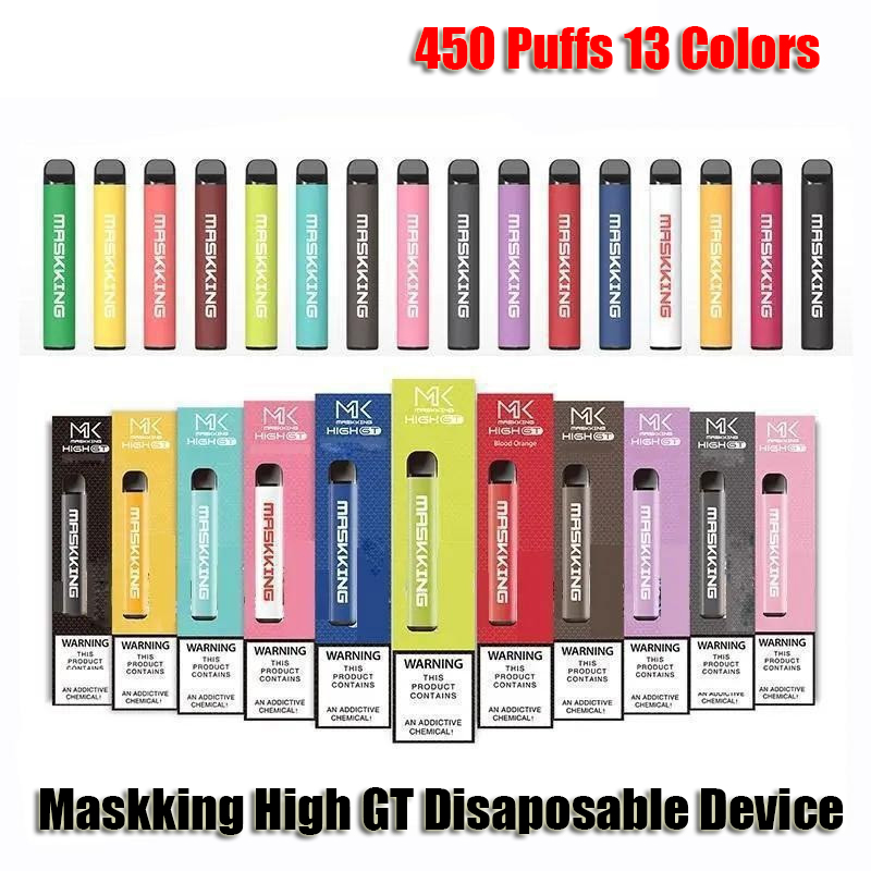 Maskking High GT Disaposable E-cigarettes Device 450 Puffs 350mah Battery 2.0ml Prefilled Cartridge Pod VS MK Pro
Maskking High GT Disaposable E-cigarettes Device 450 Puffs 350mah Battery 2.0ml Prefilled Cartridge Pod VS MK Pro