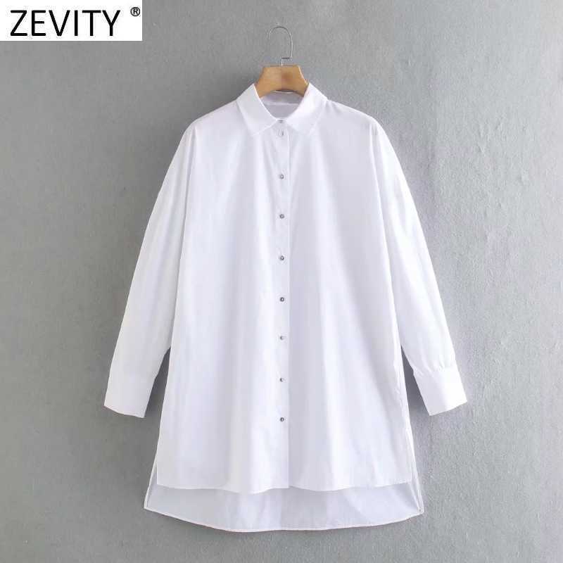Zevity Women Simply Breasted White Poplin Shirts Office Lady Side Split Hem Irregular Blouse Roupas Chic Chemise Tops LS9108 210603, As pic ls9108ld
Zevity Women Simply Breasted White Poplin Shirts Office Lady Side Split Hem Irregular Blouse Roupas Chic Chemise Tops LS9108 210603, As pic ls9108ld