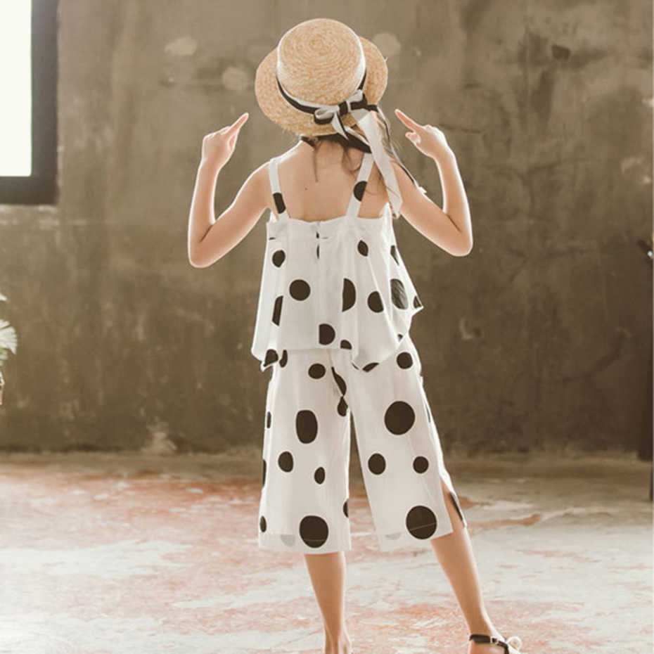 Big Girls Clothes Dot Vest + Pants 2PCS Sets Clothing Fashion Teenage Children'S Summer For 210527