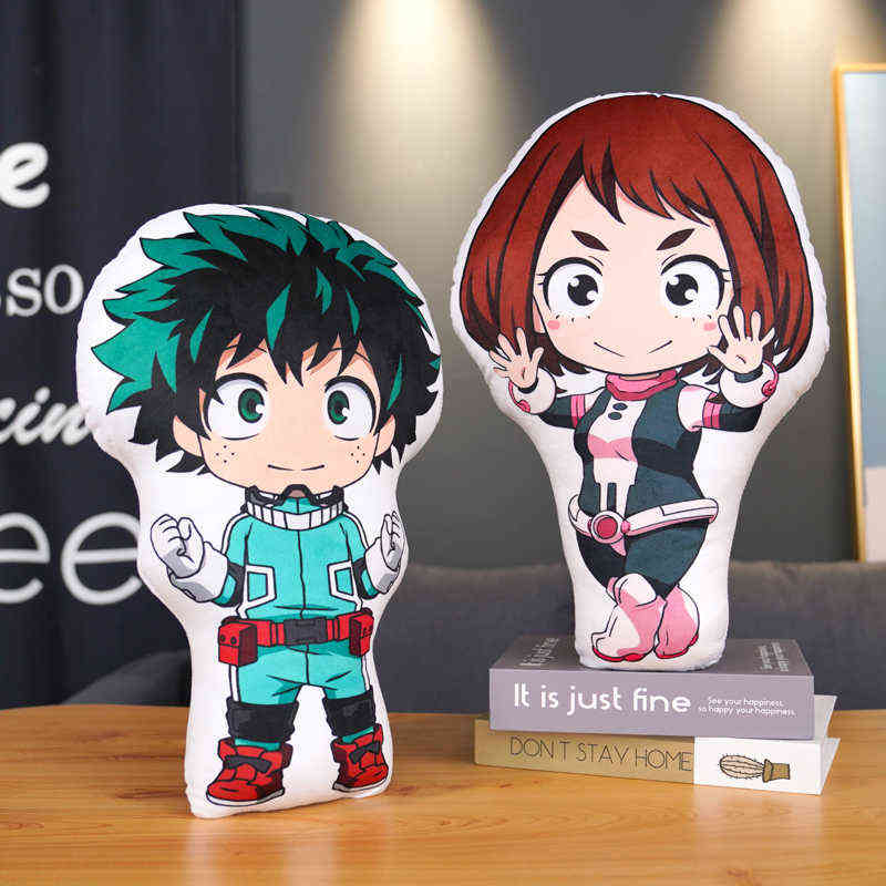 45cm My Hero Academia Plush Pillow Lovely Cartoon Anime Midoriya Izuku Bakugou Katsuki Todoroki Shoto Stuffed Soft Children Toy Y211119