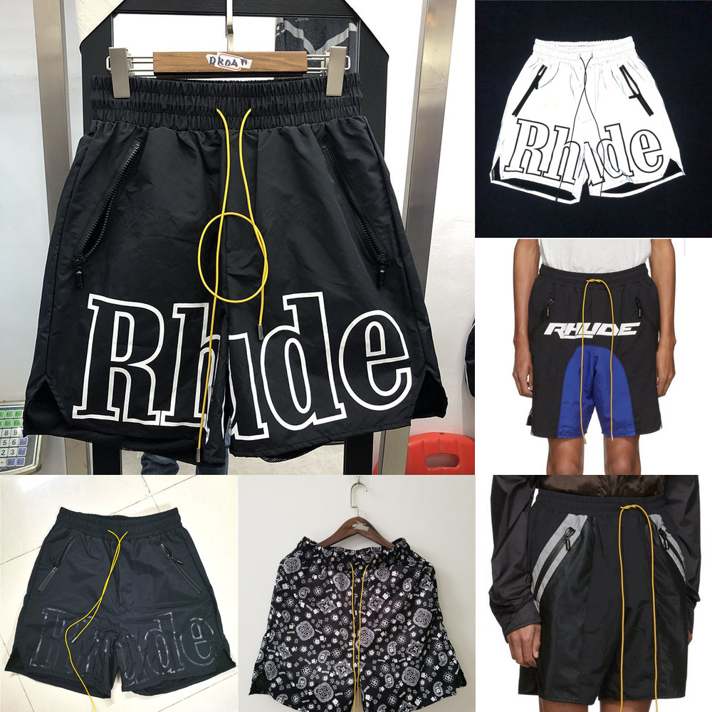 Rhude Shorts Men Women Big Letter Rhude Shorts Summer Casual Oversize Breechcloth Yellow drawstring Pill Zipper Head L0309, White;black 
Rhude Shorts Men Women Big Letter Rhude Shorts Summer Casual Oversize Breechcloth Yellow drawstring Pill Zipper Head L0309, White;black