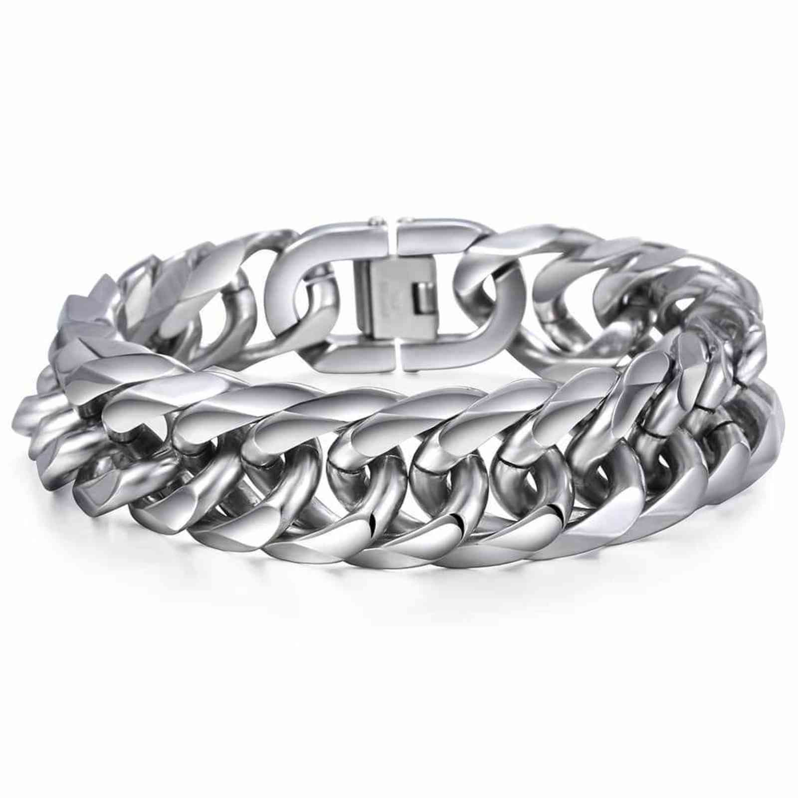 18/22mm Heavy 316l Stainless Steel Bracelet Big Curb Cuban Link Silver Color Rombo Chain Wristband Male Jewelry 7-11inch Hb286a
18/22mm Heavy 316l Stainless Steel Bracelet Big Curb Cuban Link Silver Color Rombo Chain Wristband Male Jewelry 7-11inch Hb286a
