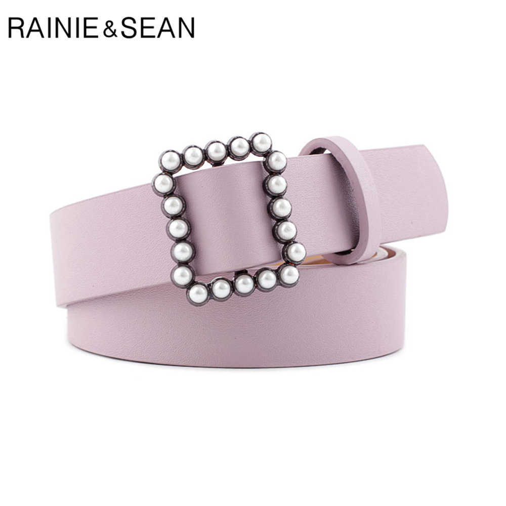 RAINIE SEAN Leather Belt Women Fashion Pearl Buckle Belt For Trousers Solid Black White Red Camel Pink Blue Female Ceinture P0817
RAINIE SEAN Leather Belt Women Fashion Pearl Buckle Belt For Trousers Solid Black White Red Camel Pink Blue Female Ceinture P0817