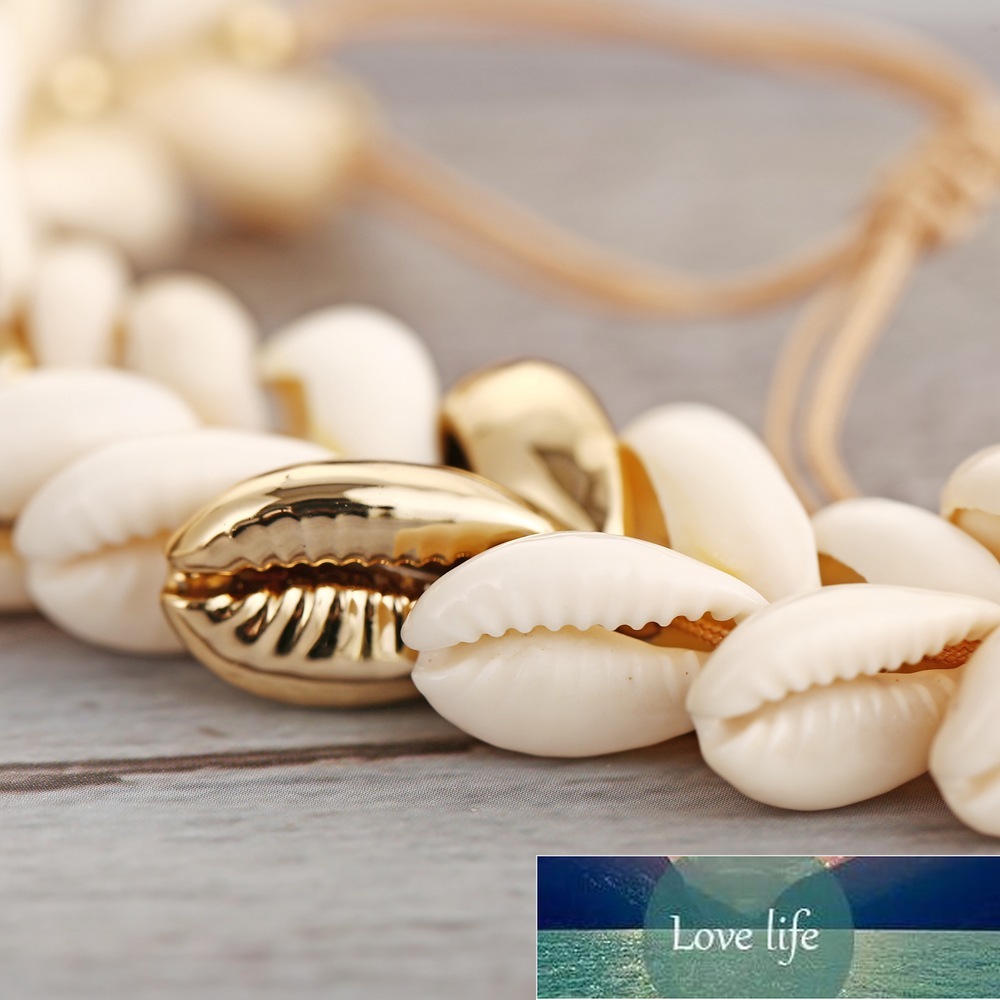 TAUAM Natural Cowrie Gold Color Sea Shell Bracelets for Women Delicate Rope Chain Beads Charm Boho Summer Beach Jewelry Factory price expert design Qu