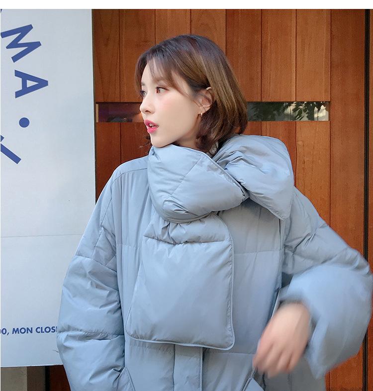 Women's Down & Parkas Cotton-Padded Jacket Women 2021 Scarf Collar Korean Style Winter Coats Fashion Jackets Loose Bread Coat Clothes Y402