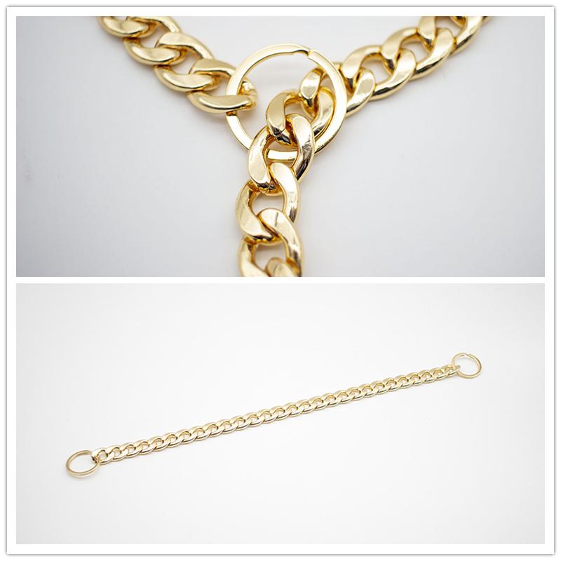 Dog Collars & Leashes Fashion Metal Chain Collar Heavy Duty Training Pitbull Pet Necklace For Small Medium Large Dogs Cuban