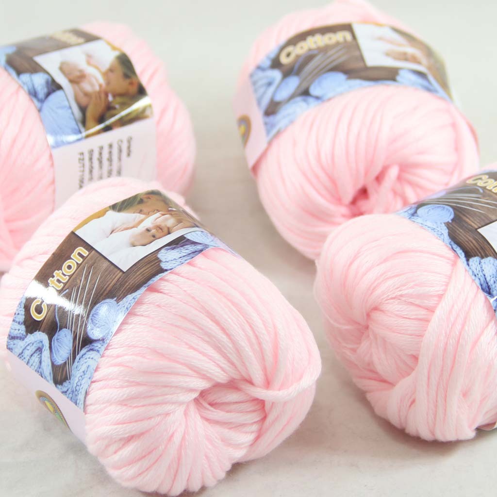 

Sale LOT 4 BallsX50g Special Thick Worsted 100% Cotton Yarn hand Knitting Baby Pink 422-03-4, Multi-colored